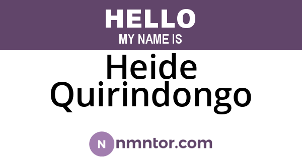 Heide Quirindongo
