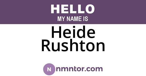 Heide Rushton