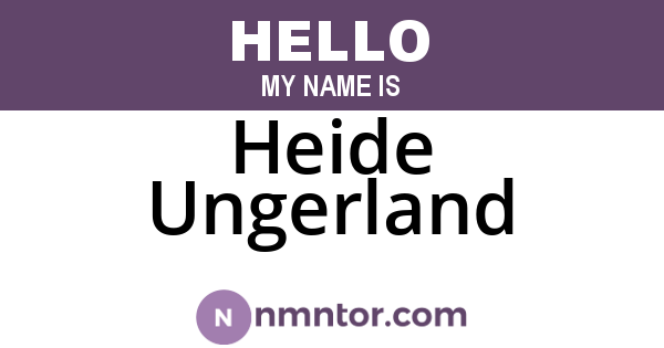 Heide Ungerland
