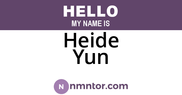 Heide Yun