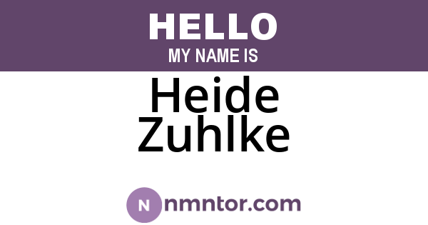 Heide Zuhlke