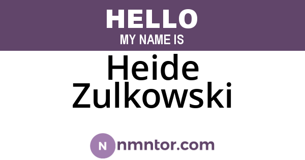 Heide Zulkowski