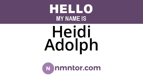 Heidi Adolph
