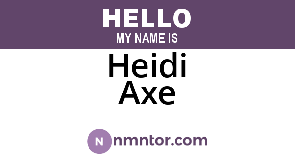 Heidi Axe