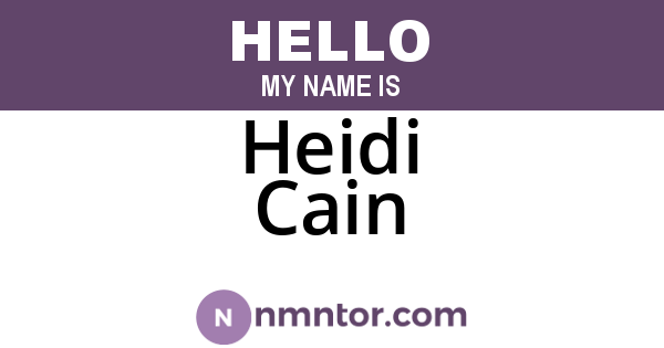 Heidi Cain