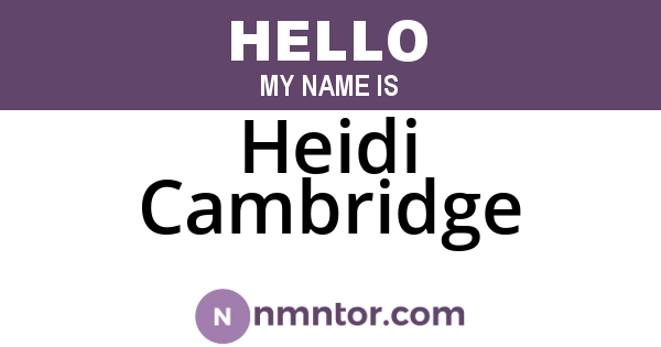 Heidi Cambridge