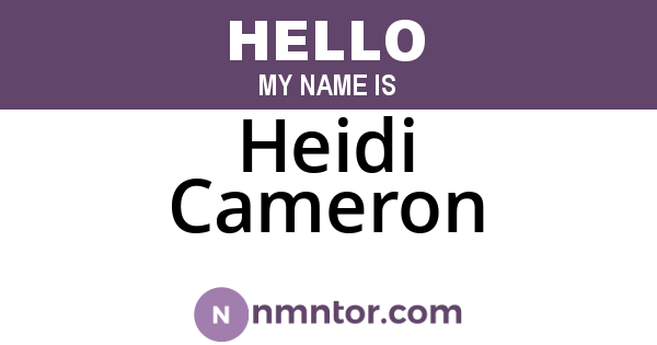 Heidi Cameron