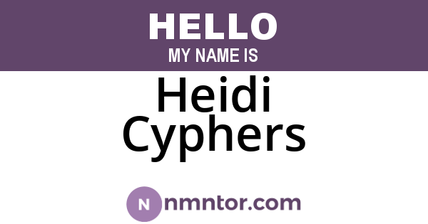 Heidi Cyphers
