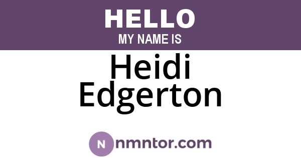 Heidi Edgerton