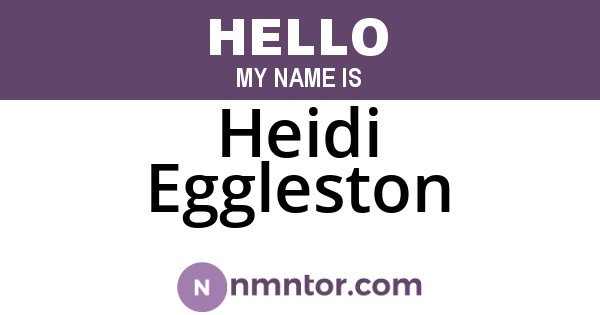 Heidi Eggleston
