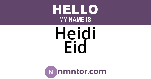 Heidi Eid