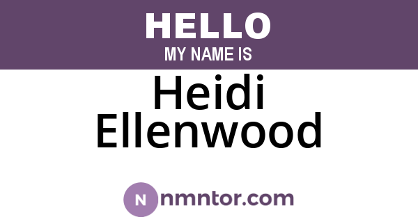 Heidi Ellenwood