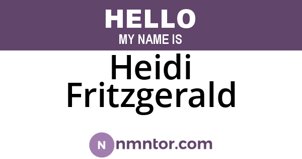 Heidi Fritzgerald