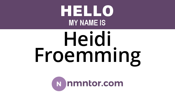 Heidi Froemming