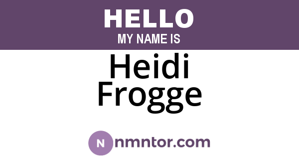 Heidi Frogge