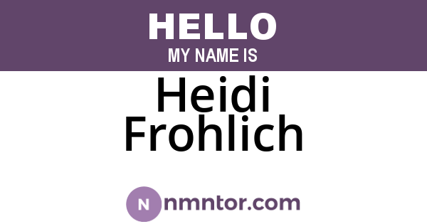 Heidi Frohlich