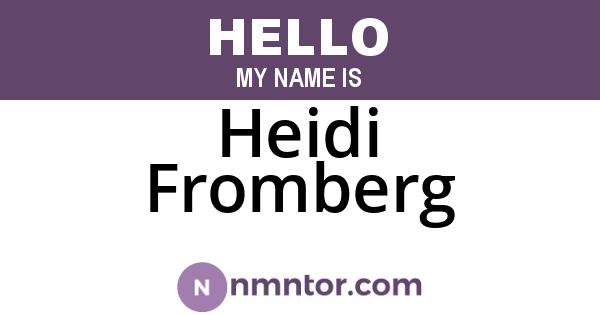 Heidi Fromberg