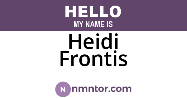 Heidi Frontis