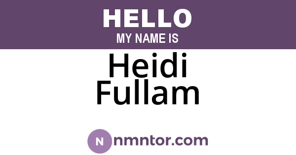Heidi Fullam