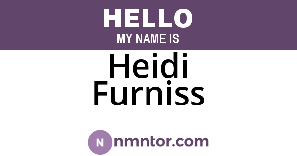 Heidi Furniss
