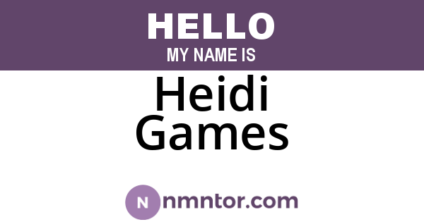Heidi Games