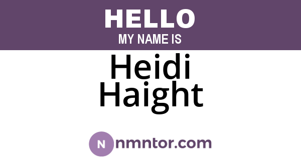 Heidi Haight
