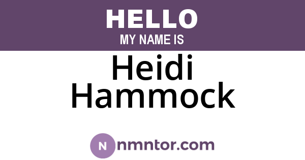 Heidi Hammock