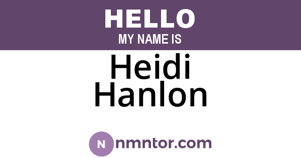 Heidi Hanlon