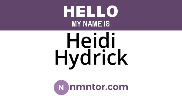 Heidi Hydrick