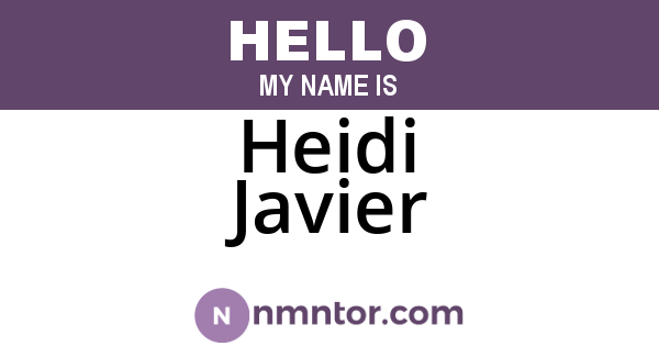Heidi Javier