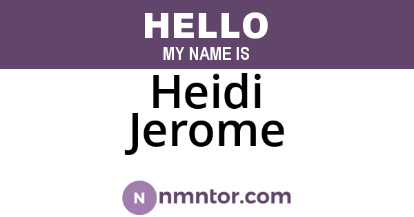Heidi Jerome