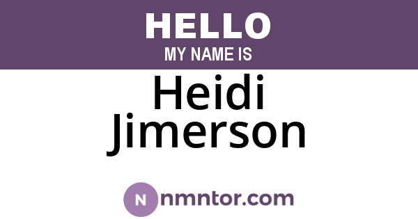 Heidi Jimerson