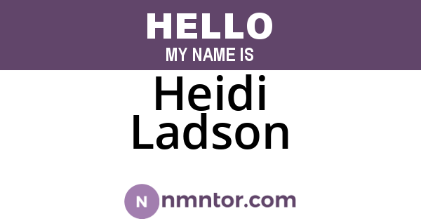 Heidi Ladson