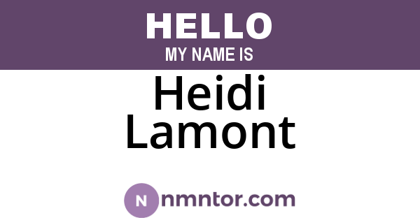 Heidi Lamont