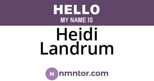 Heidi Landrum