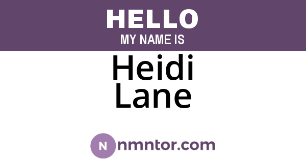Heidi Lane