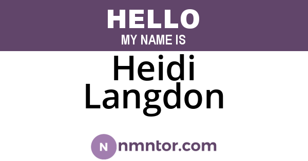 Heidi Langdon