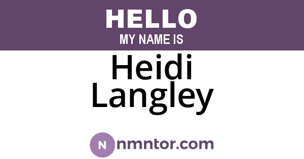 Heidi Langley