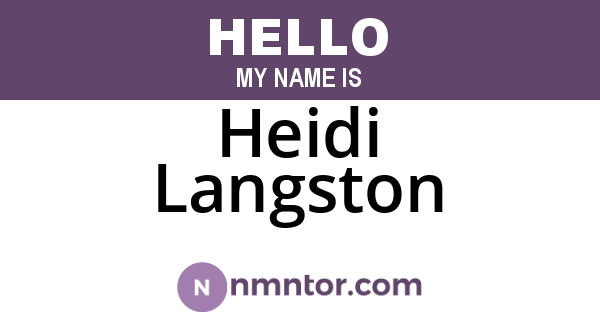 Heidi Langston