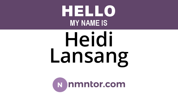 Heidi Lansang
