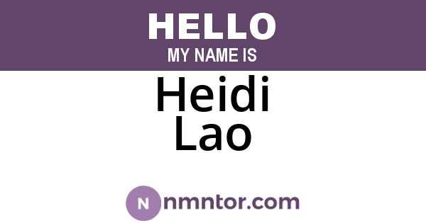 Heidi Lao