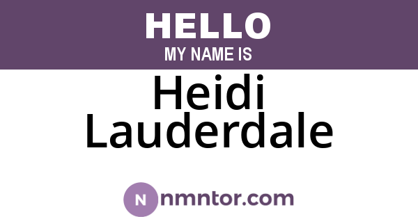 Heidi Lauderdale