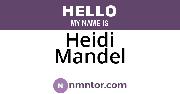 Heidi Mandel