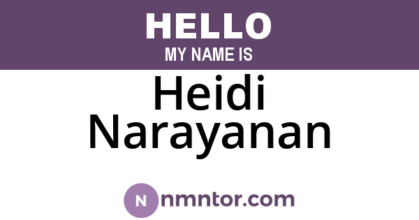 Heidi Narayanan