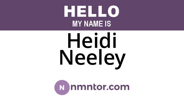 Heidi Neeley