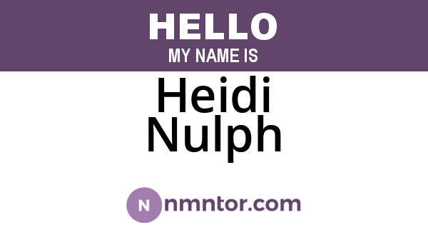 Heidi Nulph