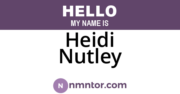 Heidi Nutley