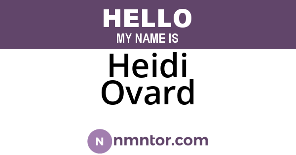 Heidi Ovard