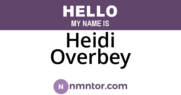 Heidi Overbey