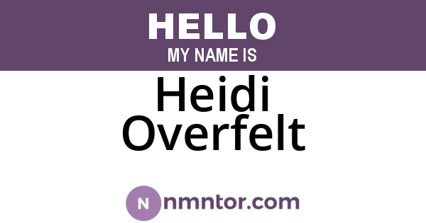 Heidi Overfelt